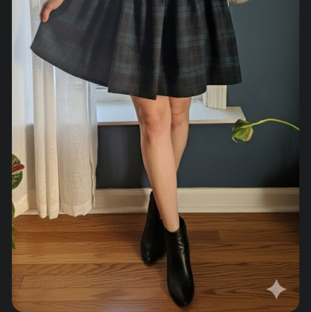 NWT Avec Les Filles Plaid Bow Fit & Flare Mini Dress Size 8 - Picture 2 of 10